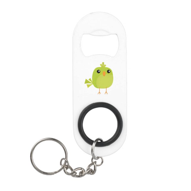 Abrebotellas De Llavero Personalizado de pájaro verde (Anverso)
