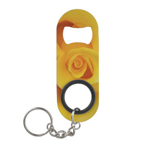 Abrebotellas De Llavero Pétalos de rosa amarilla romántica