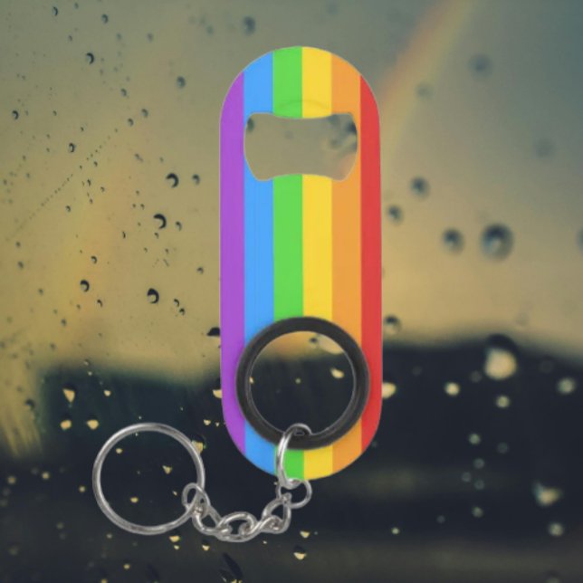 Abrebotellas De Llavero PridePop: Acero inoxidable del orgullo arcoiris (Subido por el creador)