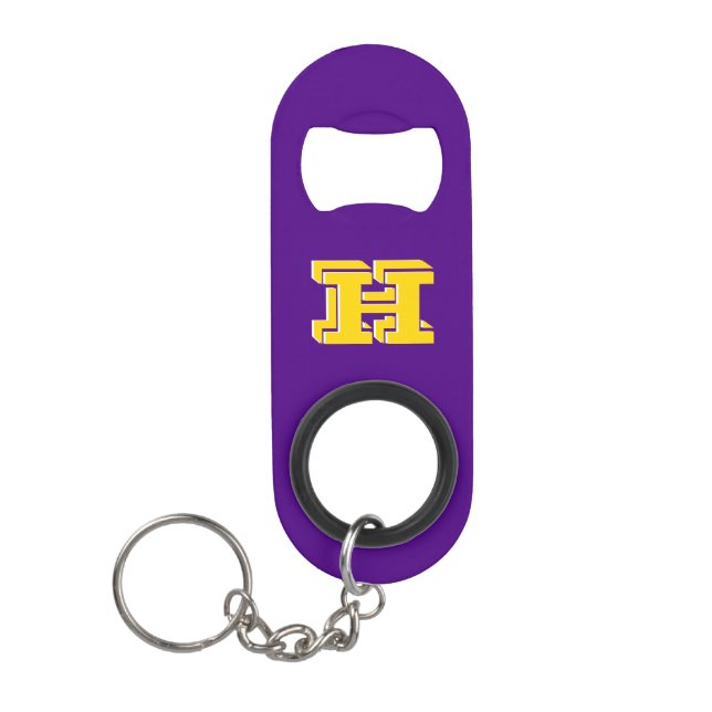 Abrebotellas De Llavero Purple and Gold Stainless Keychain Bottle Opener (Anverso)