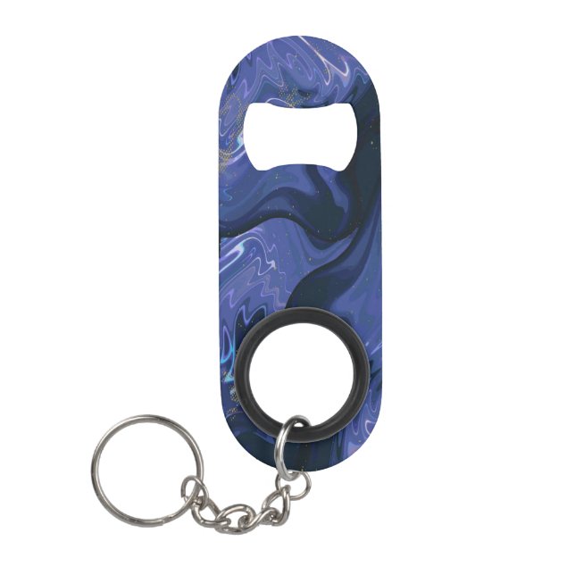 Abrebotellas De Llavero Purpurina azul giratorio galaxia Resumen Patrón có (Anverso)