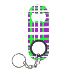 Abrebotellas De Llavero Rayas entrelazadas Black Green Purple