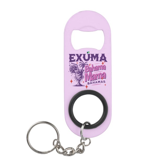Abrebotellas De Llavero Regalo de recuerdo de Bahamas : Exuma Bahamas Mamá (Anverso)