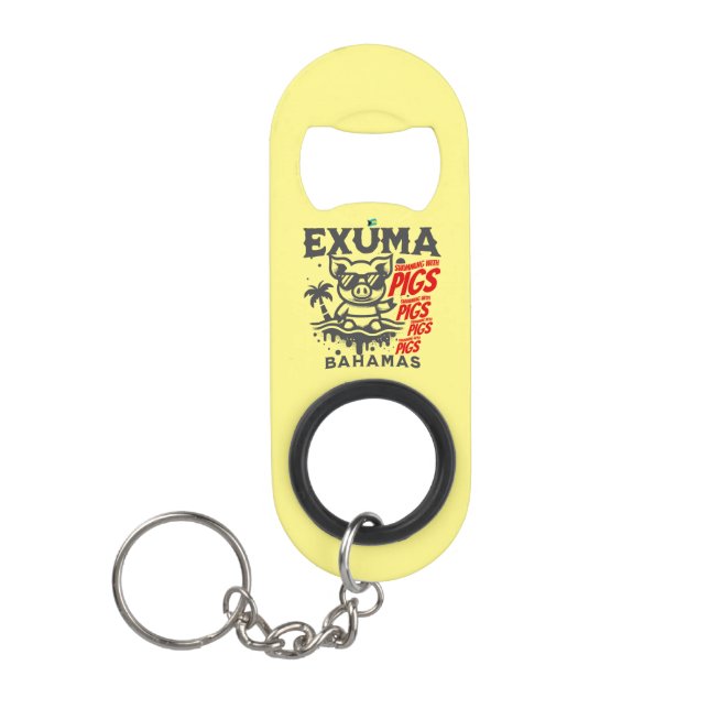 Abrebotellas De Llavero Regalo de souvenirs de Bahamas: Exuma Bahamas (Anverso)