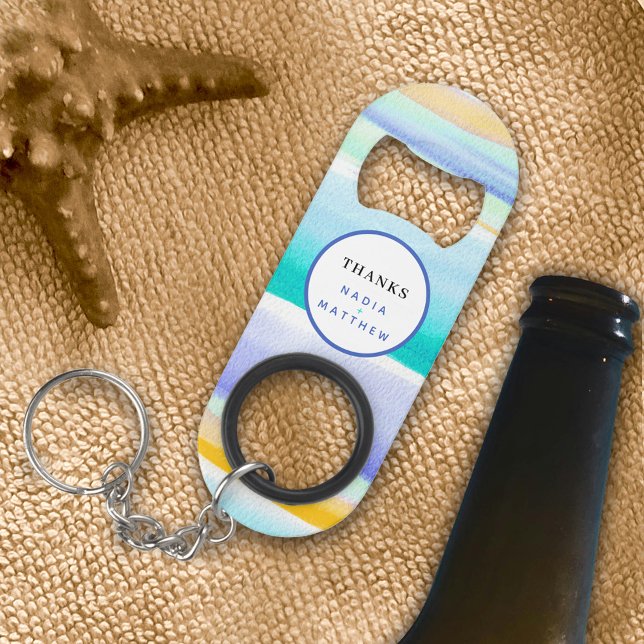 Abrebotellas De Llavero Resumen de marea tropical azul acuático boda amari (Subido por el creador)