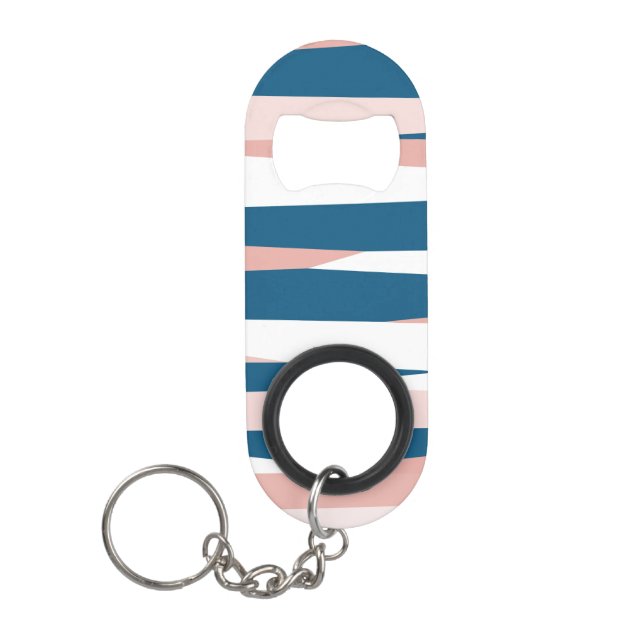 Abrebotellas De Llavero Resumen rosa azul y blanco (Anverso)