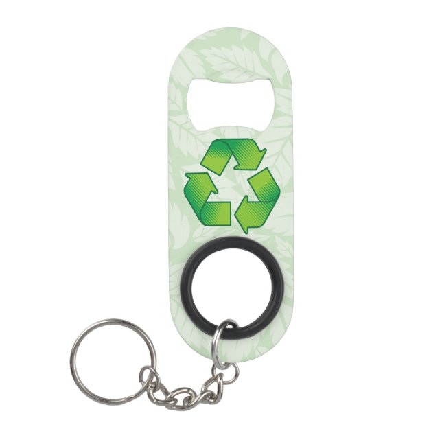 Abrebotellas De Llavero Símbolo de reciclaje (Anverso)
