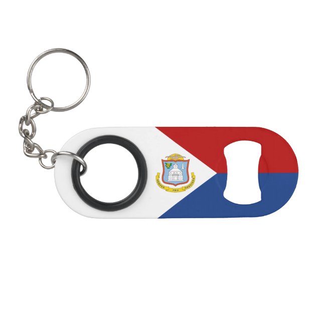Abrebotellas De Llavero Sint Maarten Flag (Anverso (Horizontal)
)