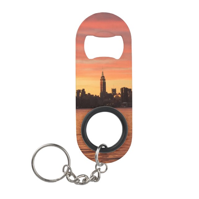 Abrebotellas De Llavero Sunset de NYC Skyline (Anverso)