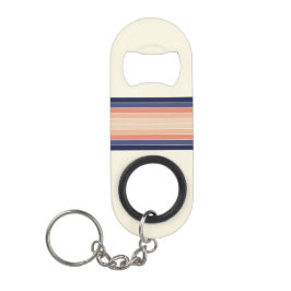 Abrebotellas De Llavero "Surfboard" Retro Blue y Peach Stried
