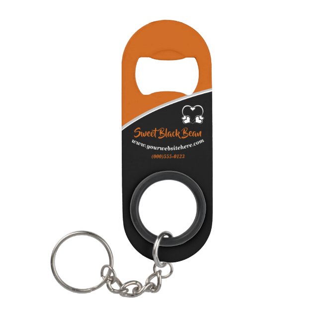 Abrebotellas De Llavero Sweet Naranja Bean Promotional Business Keychain (Anverso)