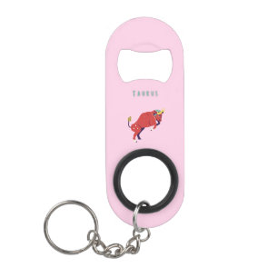 Abrebotellas De Llavero Tauro rosa, zodiaco, impresión de signo zodiacal