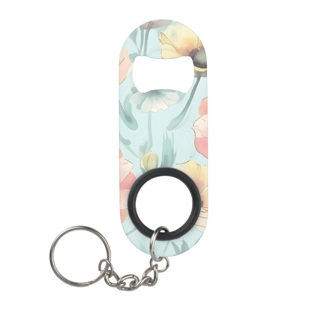 Abrebotellas De Llavero Traer naturaleza al interior con flores de amapola (Anverso)