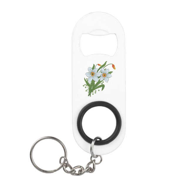 Abrebotellas De Llavero Tulipanes y Flores de Narcisos (Anverso)