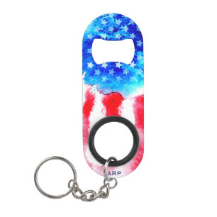 Abrebotellas De Llavero *~* Veterano Ejército Bandera Norteamericana Azul