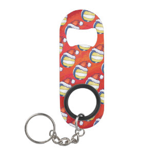 Abrebotellas De Llavero Voleibol con Gorra Navidad