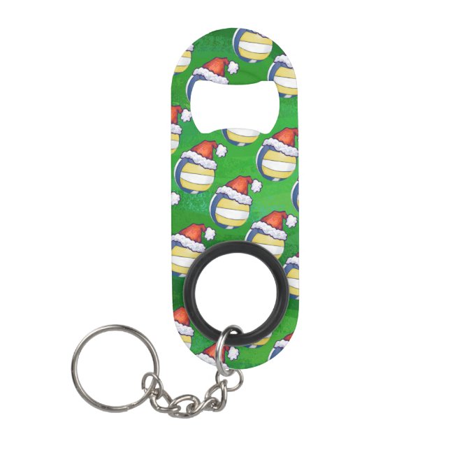 Abrebotellas De Llavero Voleibol con Gorra Navidad (Anverso)