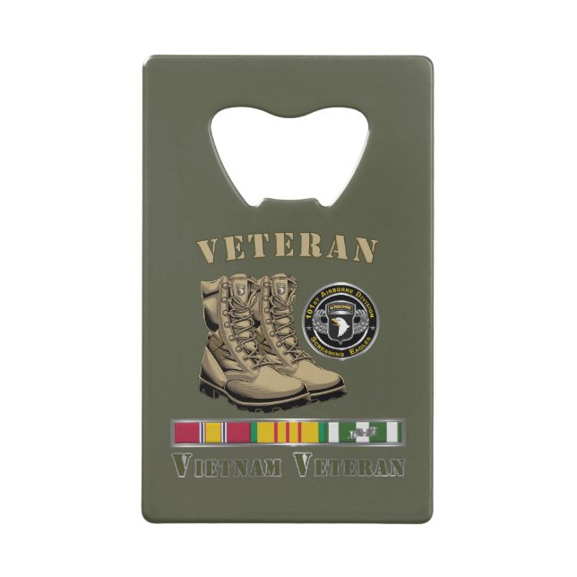 Abrebotellas De Tarjeta De Crédito 101st Airborne Division Vietnam Veteran  (Anverso)