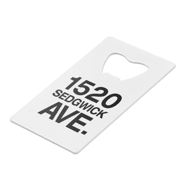 ABREBOTELLAS DE TARJETA DE CRÉDITO 1520 SEDGWICK AVE. (Ángulo frontal)