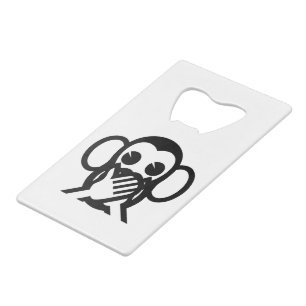 Abrebotellas De Tarjeta De Crédito 3 Monos Sabios Iwazaru 言わざる No Hablar Emoji Malo
