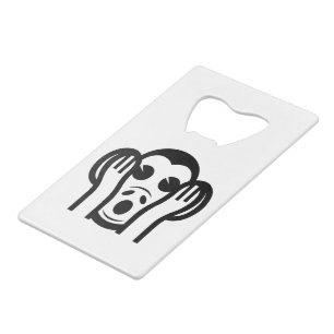 Abrebotellas De Tarjeta De Crédito 3 Monos Sabios Kikazaru 聞 か ざ る NO Oír Emoji Mal