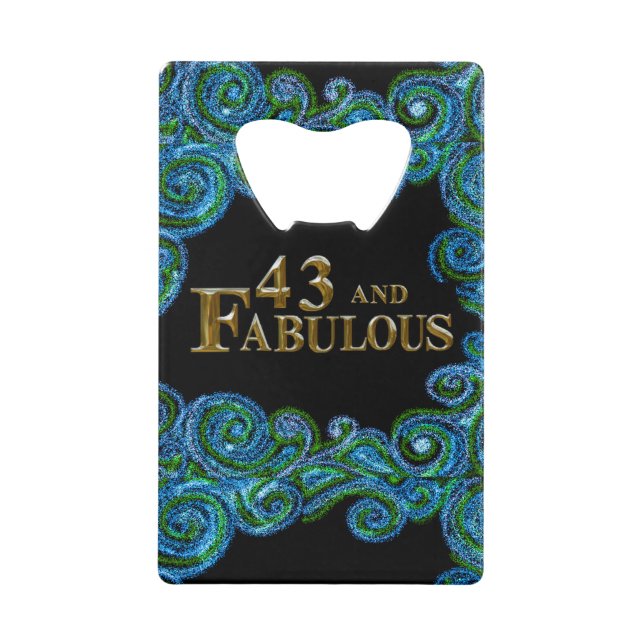 Abrebotellas De Tarjeta De Crédito 43 cumpleaños (Anverso)