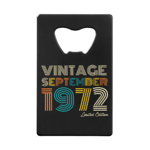 Abrebotellas De Tarjeta De Crédito 50 Cumpleaños Vintage Septiembre 1972 Limited Edtn