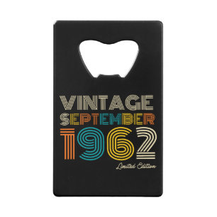 Abrebotellas De Tarjeta De Crédito 60 cumpleaños Vintage septiembre 1962 Limited Edtn