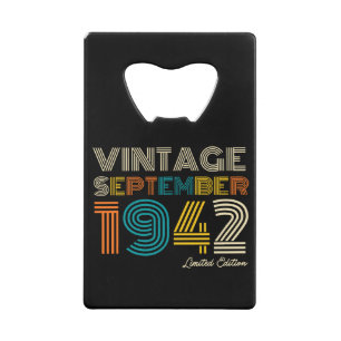 Abrebotellas De Tarjeta De Crédito 82 Cumpleaños Vintage Septiembre 1942 Limited Edtn
