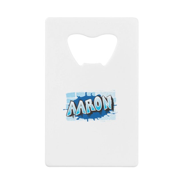 Abrebotellas De Tarjeta De Crédito Aaron Your Name Graffiti Brick Wall Stylize (Anverso)