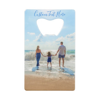 Abrebotellas De Tarjeta De Crédito Abrebotellas con foto personalizada Texto personal
