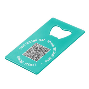 Abrebotellas De Tarjeta De Crédito Abrebotellas con texto personalizado y colores de 