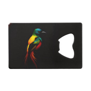 Abrebotellas De Tarjeta De Crédito Abrebotellas de acero negro 4 Luxe Arcoíris Pájaro