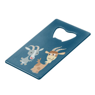 Abrebotellas De Tarjeta De Crédito Abrebotellas de Dos Cabras Felices de Dibujos Anim