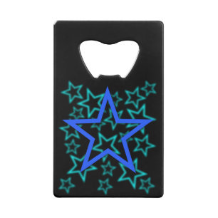Abrebotellas De Tarjeta De Crédito Abrebotellas de la estrella azul