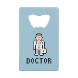 Abrebotellas De Tarjeta De Crédito Abrebotellas del médico del arte del pixel