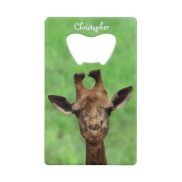 Abrebotellas De Tarjeta De Crédito Abrebotellas joven de la jirafa