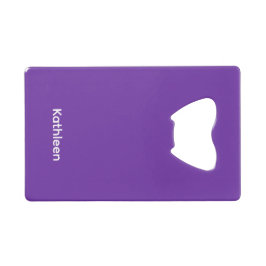 Abrebotellas De Tarjeta De Crédito Abrebotellas Violeta Sólido Personalizable con Tex