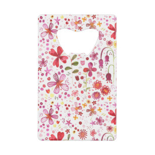 Abrebotellas De Tarjeta De Crédito Acuarela floral moderna