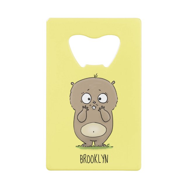 Abrebotellas De Tarjeta De Crédito Afortunadamente adorable personalizado de hámster  (Anverso)