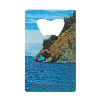 Abrebotellas De Tarjeta De Crédito Afuera de la bahía de Seward Alaska Resumen