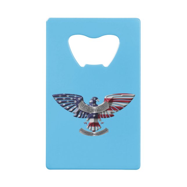Abrebotellas De Tarjeta De Crédito Águila Norteamericana Veterana "Orgullosa De Haber (Anverso)