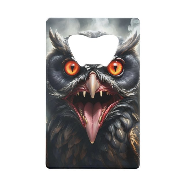 Abrebotellas De Tarjeta De Crédito "Alas Pesadillas: La Lechuza de Vampiro Falgada" (Anverso)