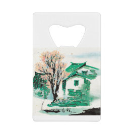 Abrebotellas De Tarjeta De Crédito Aldea de pintura natural