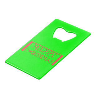 Abrebotellas De Tarjeta De Crédito Alegría Navideña Vibrante Feliz Navidad Verde Lima