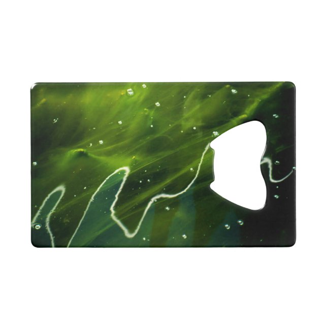 Abrebotellas De Tarjeta De Crédito Algas verdes y bocna acuática (Anverso (Horizontal))