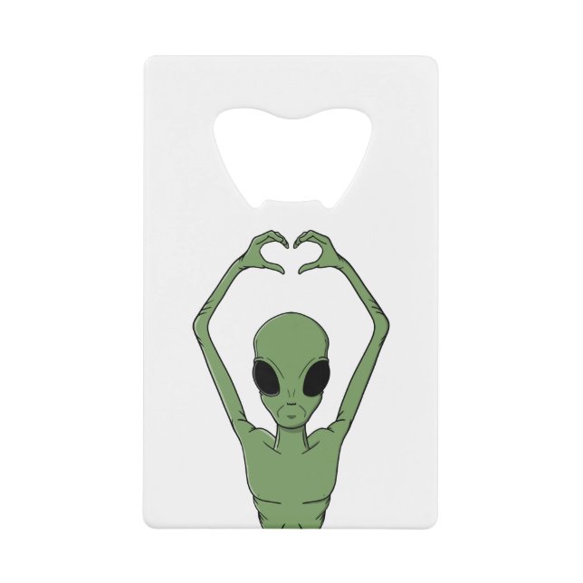 Abrebotellas De Tarjeta De Crédito Alien Heart Pose (Anverso)