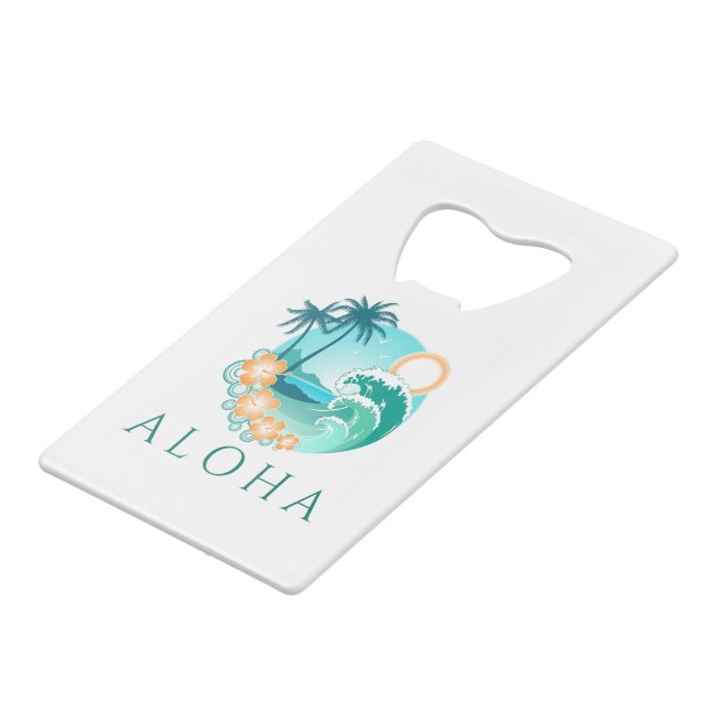 Abrebotellas De Tarjeta De Crédito Aloha Tropical (Ángulo frontal)