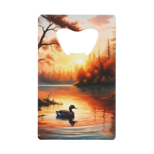 Abrebotellas De Tarjeta De Crédito Amanecer en el lago (Anverso)