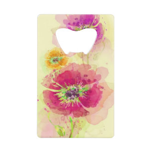 Abrebotellas De Tarjeta De Crédito Amapolas pintadas 2 de la acuarela